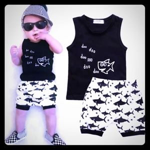 Baby Shark Tank and Shorts Outfit
